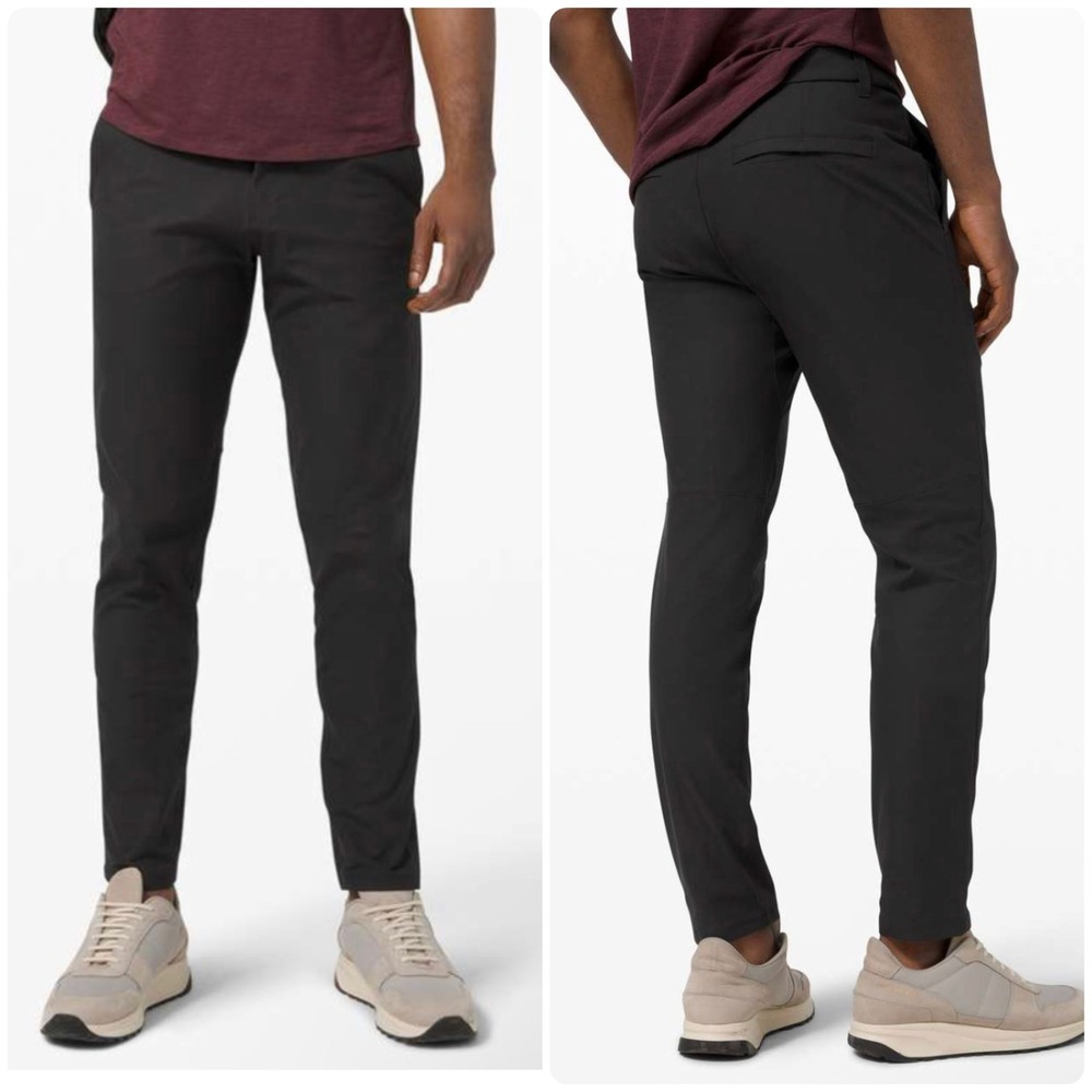 Lululemon Mens Black Commission Slim Warpstreme Tech Chino Pants Size 30‎